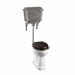 Burlington Low Level WC With Chrome Aluminium Cistern, Lever & Chrome Flush Pipe