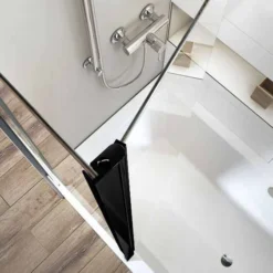 Roman Lumin8 Pivoting Bath Screen - Matt Black Frame -Home Bathroom V8BV13B top