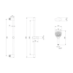 Villeroy & Boch Round Matt Black Thermostatic Exposed Shower Set With Riser Rail 5 Villeroy & Boch Round Matt Black Thermostatic Exposed Shower Set With Riser Rail -Home Bathroom VB VERVE SLIDERAIL SET TECH 2 1