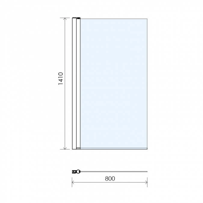Vessini E Series One Part Bath Shower Screen 800 X 1410 X 6mm 2 Vessini E Series One Part Bath Shower Screen 800 X 1410 X 6mm - Image 2