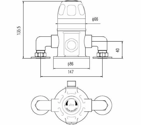 Exposed Sequential Thermostatic Shower Valve - Nuie 2 Exposed Sequential Thermostatic Shower Valve - Nuie - Image 2
