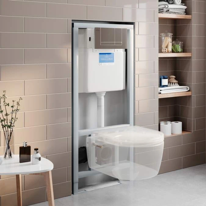 Villeroy & Boch Vipro Wall Mounted WC Frame And Chrome Press Panel 1120mm 2 Villeroy & Boch Vipro Wall Mounted WC Frame And Chrome Press Panel 1120mm - Image 2