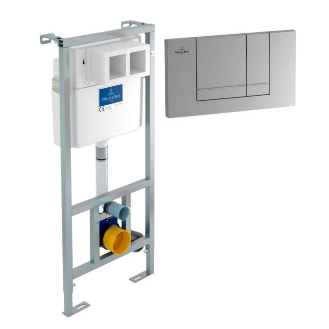 Villeroy & Boch Vipro Wall Mounted WC Frame And Chrome Press Panel 1120mm 1 Villeroy & Boch Vipro Wall Mounted WC Frame And Chrome Press Panel 1120mm