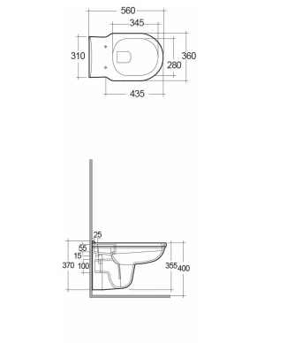 Washington Wall Hung WC With Soft Close Seat Cappuccino - RAK Ceramics 2 Washington Wall Hung WC With Soft Close Seat Cappuccino - RAK Ceramics - Image 2