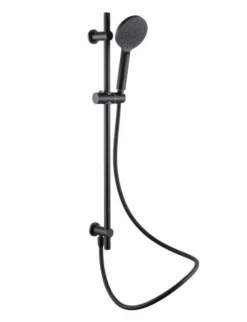 Black Dual Concealed Shower Kit Including Valves, Hand Set, Fixed Head & Arm - The White Space -Home Bathroom WSV003B