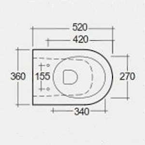 Feeling Matt Greige Wall Hung Rimless WC Inc Soft Close Seat - RAK Ceramics 4 Feeling Matt Greige Wall Hung Rimless WC Inc Soft Close Seat - RAK Ceramics - Image 4