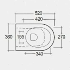 Feeling Matt Grey Wall Hung Rimless WC Inc Soft Close Seat - RAK Ceramics 7 Feeling Matt Grey Wall Hung Rimless WC Inc Soft Close Seat - RAK Ceramics -Home Bathroom Wall Hung Sizes v1 3