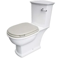 Washington Close Coupled Open Back Lever Flush WC With Soft Close Seat Greige - RAK Ceramics