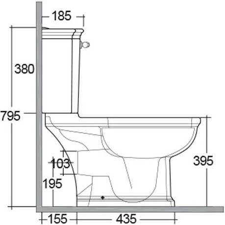 Washington Close Coupled Open Back Push Button Flush WC With Soft Close Seat Grey - RAK Ceramics 3 Washington Close Coupled Open Back Push Button Flush WC With Soft Close Seat Grey - RAK Ceramics - Image 3