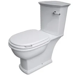 Washington Close Coupled Open Back Lever Flush WC With Soft Close Seat White - RAK Ceramics
