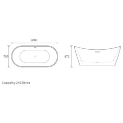 Barbary 1700mm Freestanding Double Ended Bath - White -Home Bathroom barbary tech