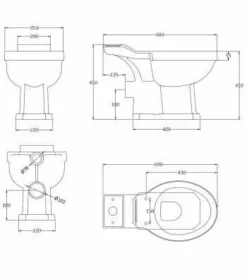Bayswater Fitzroy Traditional Close Coupled Toilet - Flush Handle 14 Bayswater Fitzroy Traditional Close Coupled Toilet - Flush Handle -Home Bathroom bayc014 tech