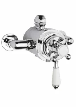 Bayswater Grand Rigid Riser Shower Kit - White & Chrome -Home Bathroom bays191 2