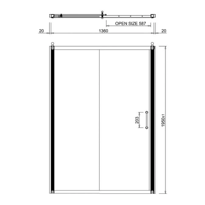 Burlington 1400mm Traditional Sliding Shower Door 2 Burlington 1400mm Traditional Sliding Shower Door - Image 2