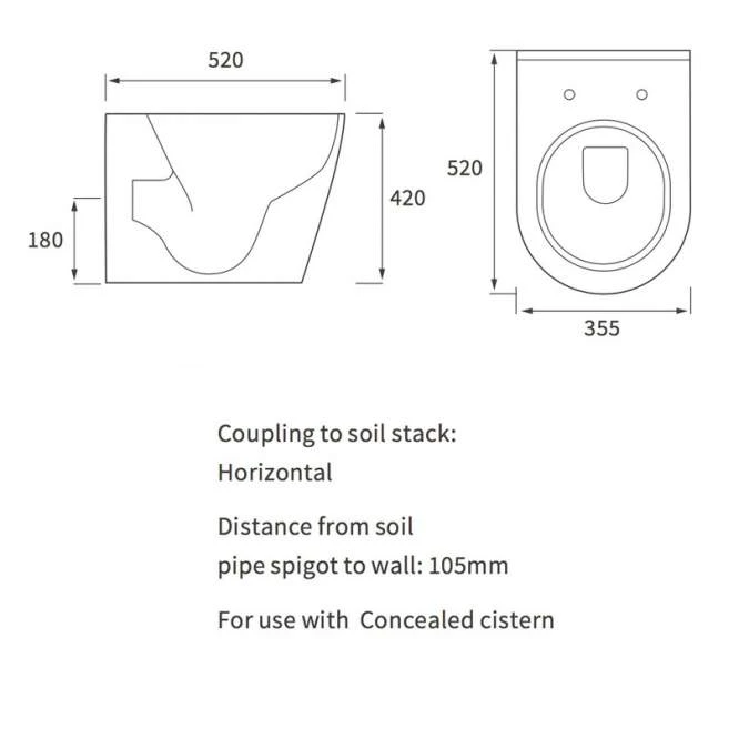 Campbell Back To Wall Toilet & Soft Closed Seat 5 Campbell Back To Wall Toilet & Soft Closed Seat - Image 5