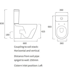 Campbell Close Coupled Toilet & Soft Closed Seat -Home Bathroom cample cc toilet tech
