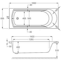 Carron Arc 1700 X 700 Single Ended Bath - 5mm 9 Carron Arc 1700 X 700 Single Ended Bath - 5mm -Home Bathroom carron arc se 1700x700 tech