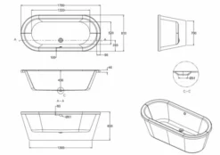 ClearGreen Nouveau 1780 X 810mm Freestanding Bath 8 ClearGreen Nouveau 1780 X 810mm Freestanding Bath -Home Bathroom clearwater bath nouveau l 3