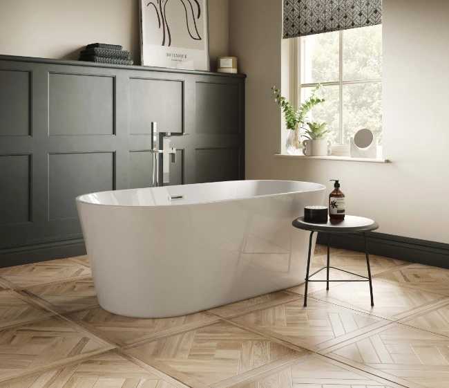 The White Space Como Freestanding Bath 1600 X 750mm 1 The White Space Como Freestanding Bath 1600 X 750mm