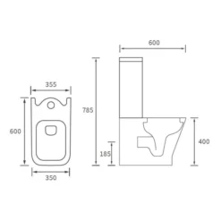 Crest Closed Coupled Fully Shrouded Toilet & Slim Soft Close Seat -Home Bathroom crest close coupled full shroud tech