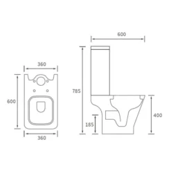 Crest Closed Coupled Open Back Toilet & Slim Soft Close Seat 5 Crest Closed Coupled Open Back Toilet & Slim Soft Close Seat -Home Bathroom crest close coupled open back tech