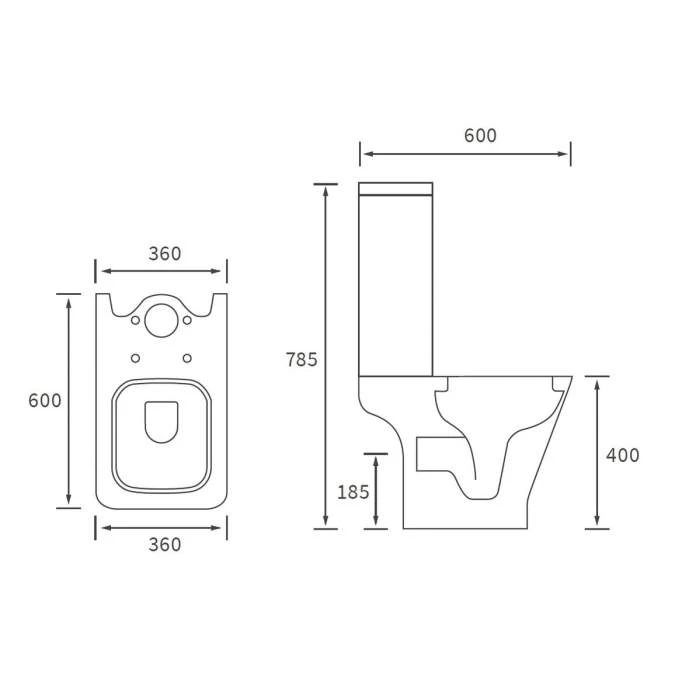Crest Closed Coupled Open Back Toilet & Slim Soft Close Seat 3 Crest Closed Coupled Open Back Toilet & Slim Soft Close Seat - Image 3