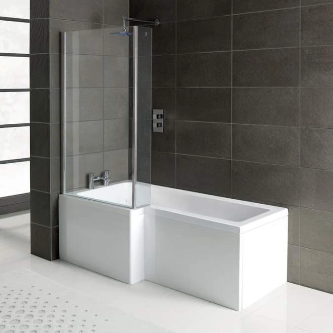 Deshi L-Shape Shower Bath, Panel & Screen - Right 1 Deshi L-Shape Shower Bath, Panel & Screen - Right