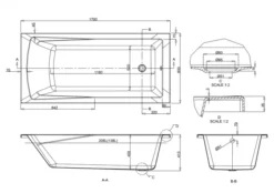 ClearGreen Sustain 1700 X 800mm Reinforced Single Ended Bath -Home Bathroom drawings R42 LD