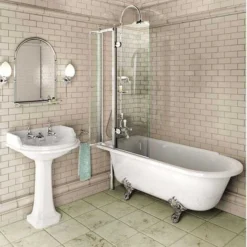Burlington Hampton - Traditional Freestanding Shower Bath - 1700mm - Left Hand 9 Burlington Hampton - Traditional Freestanding Shower Bath - 1700mm - Left Hand -Home Bathroom hampton open screen