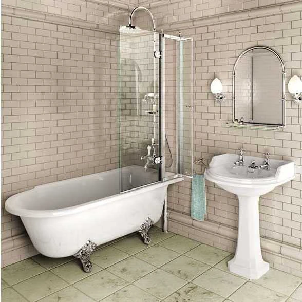 Burlington Hampton - Traditional Freestanding Shower Bath - 1700mm - Right Hand 2 Burlington Hampton - Traditional Freestanding Shower Bath - 1700mm - Right Hand - Image 2