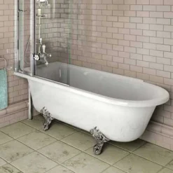 Burlington Hampton - Traditional Freestanding Shower Bath - 1700mm - Left Hand 8 Burlington Hampton - Traditional Freestanding Shower Bath - 1700mm - Left Hand -Home Bathroom hampton2 left