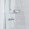 Roman Haven Plus Single Panel Angled Bath Shower Screen With Towel Rail