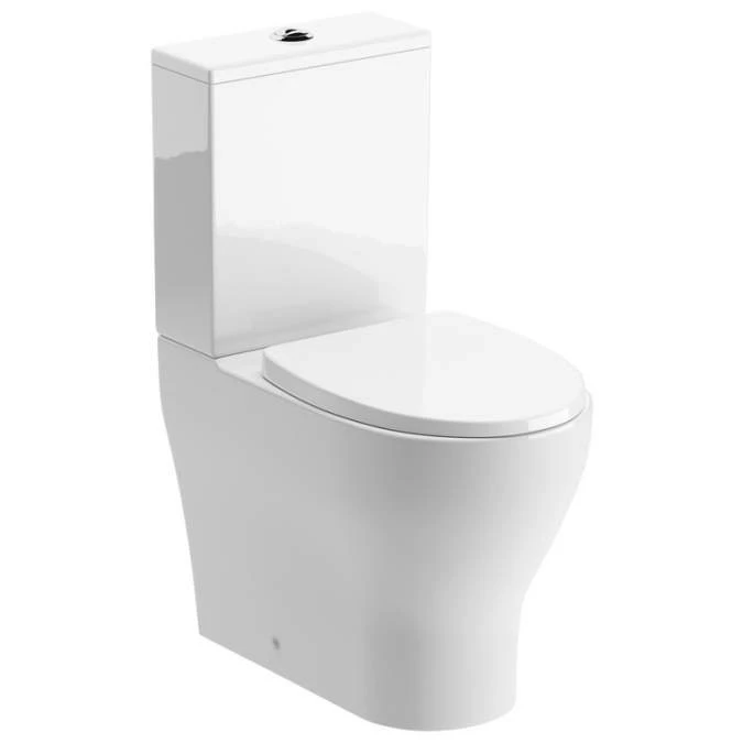 Idegem Rimless Close Coupled Fully Shrouded Toilet & Soft Close Seat 1 Idegem Rimless Close Coupled Fully Shrouded Toilet & Soft Close Seat