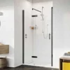 Roman Innov8 Matt Black Hinged Door With In-Line Panel 1000mm For Alcove Fitting