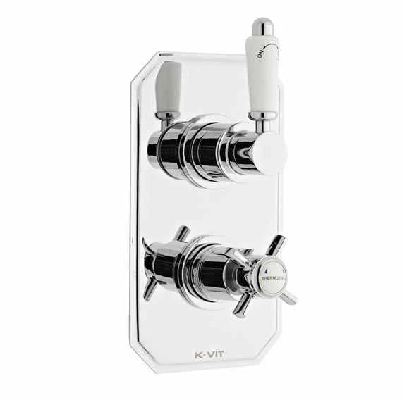 Klassique Thermostatic Shower Valve With Fixed Head & Riser Rail Kit - Kartell UK 2 Klassique Thermostatic Shower Valve With Fixed Head & Riser Rail Kit - Kartell UK - Image 2