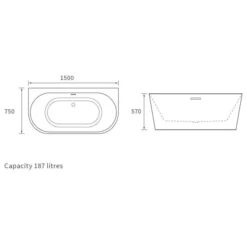 Laplane 1500mm Freestanding Bath -Home Bathroom laplane tech 3