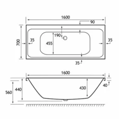 Beaufort Malin 1600 X 700 Double Ended Bath 5 Beaufort Malin 1600 X 700 Double Ended Bath -Home Bathroom malin de 1600x700 tech