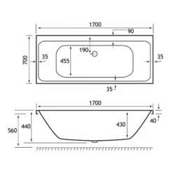 Beaufort Malin 1700 X 700 Beauforte Reinforced Double Ended Bath 6 Beaufort Malin 1700 X 700 Beauforte Reinforced Double Ended Bath -Home Bathroom malin de 1700x700 tech 1