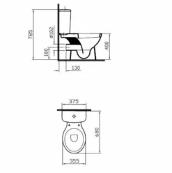 VitrA Milton Close Coupled Toilet Inc Cistern & Seat - 5111WH 5 VitrA Milton Close Coupled Toilet Inc Cistern & Seat - 5111WH -Home Bathroom middleton3