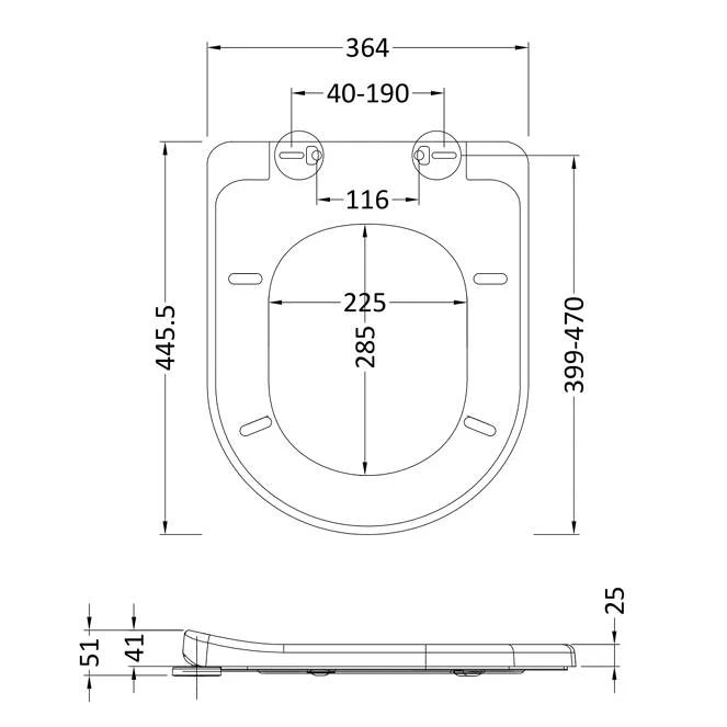 Luxury D-Shaped Soft Close Toilet Seat - Quick Release - NTS004 - Nuie 3 Luxury D-Shaped Soft Close Toilet Seat - Quick Release - NTS004 - Nuie - Image 3