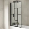 Abstract Black Grid Effect Bath Shower Screen By Nuie