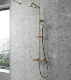 Nuie Round Thermostatic Bar Shower Kit - Brushed Brass 5 Nuie Round Thermostatic Bar Shower Kit - Brushed Brass -Home Bathroom nuie jty875