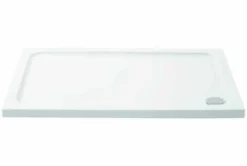 1400mm - Pure Black Semi-Frameless Hinged Shower Door - Clear Glass -Home Bathroom pure rectangle tray