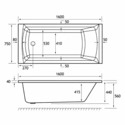 Beaufort Rockall 1600 X 750 Single Ended Bath 5 Beaufort Rockall 1600 X 750 Single Ended Bath -Home Bathroom rockall se 1600x750 tech