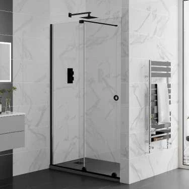 Rolla 8 1000mm Matt Black Recess Frameless Sliding Shower Door 1 Rolla 8 1000mm Matt Black Recess Frameless Sliding Shower Door