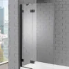 Aquadart Venturi 8 Black Hinged Bath Shower Screen - 1500 X 1000mm