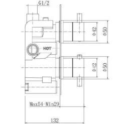 Niagara Equate Brushed Brass Twin Concealed Shower Valve - Single Outlet 5 Niagara Equate Brushed Brass Twin Concealed Shower Valve - Single Outlet -Home Bathroom w9312BRS sizes