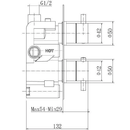 Niagara Equate Brushed Brass Twin Concealed Shower Valve - Single Outlet 3 Niagara Equate Brushed Brass Twin Concealed Shower Valve - Single Outlet - Image 3