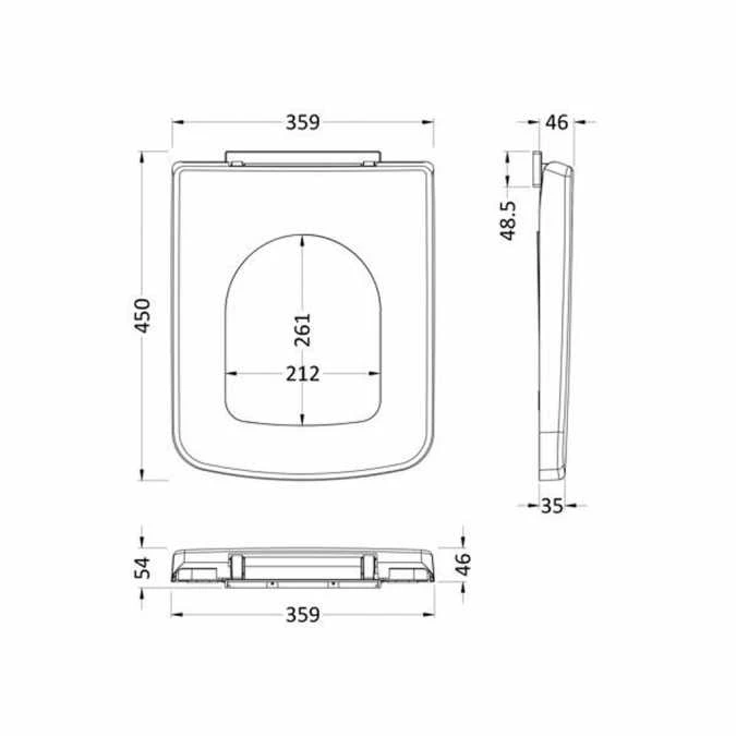 Bliss Square Back To Wall Pan Toilet & Soft Close Seat 4 Bliss Square Back To Wall Pan Toilet & Soft Close Seat - Image 4