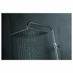 Vema Thermostatic Shower Column With Fixed Head, Riser, Shelf & Foot Wash - Black -Home Bathroom wVema Lifestyle 2 3